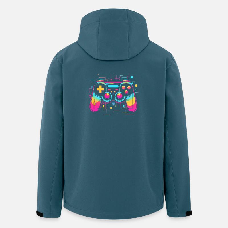 Game Controller Retrowave Look - Men’s Recycled Softshell Jacket by Stanley/Stella - stargazer