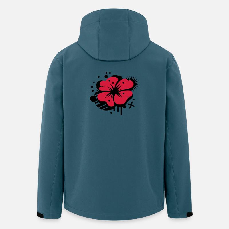 Klatschmohn als Graffiti - Recycelte Männer Softshell-Jacke von Stanley/Stella - Dunkles Petrol