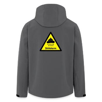 achtung shitstorm / flamewaer [2 color] - Recycelte Männer Softshell-Jacke von Stanley/Stella - Dunkles Petrol - Hinten - AI Model Male 185 light (185cm)