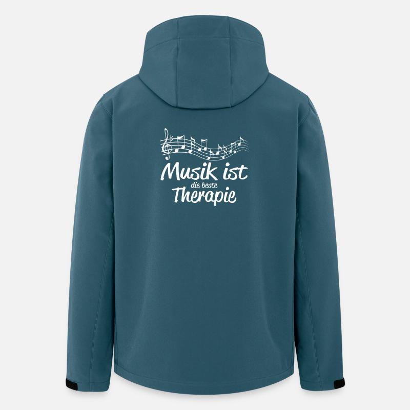 Musik ist Therapie - Recycelte Männer Softshell-Jacke von Stanley/Stella - Dunkles Petrol