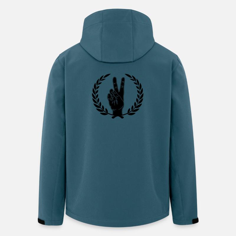 Black hand peace in laurel wreath - Men’s Recycled Softshell Jacket by Stanley/Stella - stargazer
