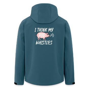 I think my pig whistles - Mein Schwein pfeift - Recycelte Männer Softshell-Jacke von Stanley/Stella - Dunkles Petrol - Hinten - AI Model Male 185 light (185cm)