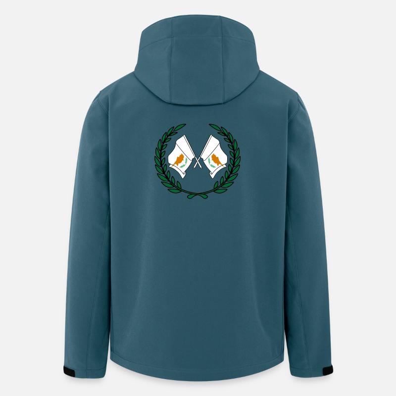 Drapeaux chypre en couronne de laurier - Veste softshell homme en polyester recyclé Stanley/Stella - bleu pétrole foncé