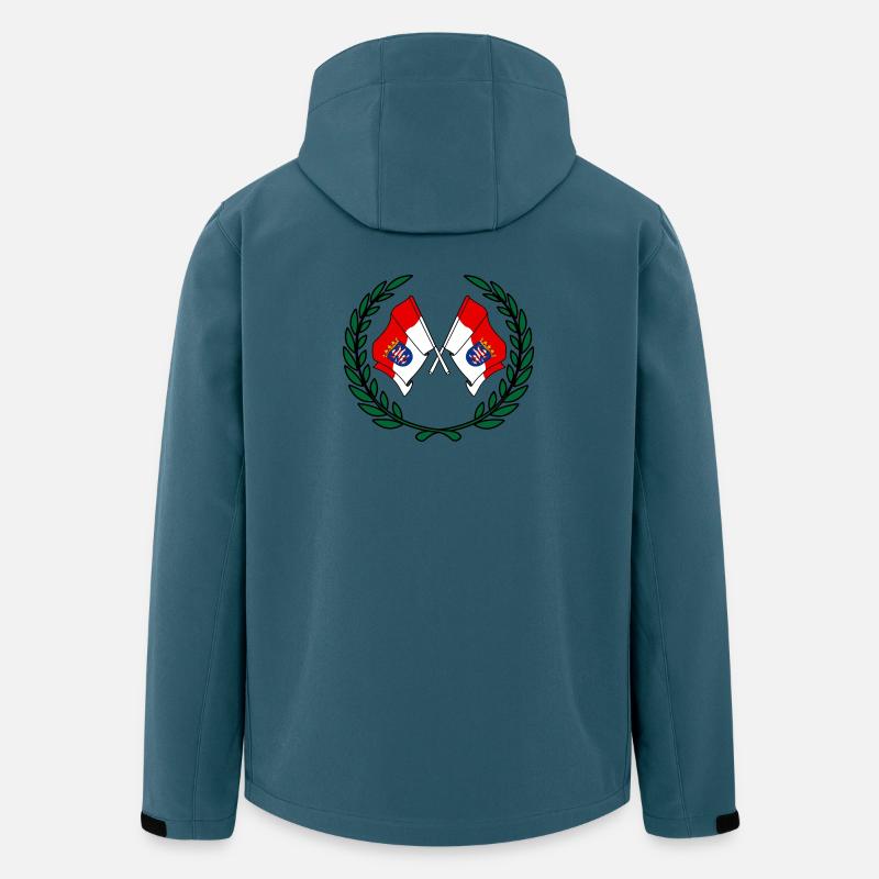 Drapeaux Hesse couronne de laurier - Veste softshell homme en polyester recyclé Stanley/Stella - bleu pétrole foncé