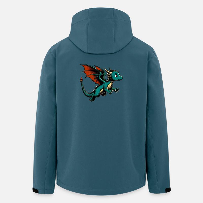 Drache - Recycelte Männer Softshell-Jacke von Stanley/Stella - Dunkles Petrol