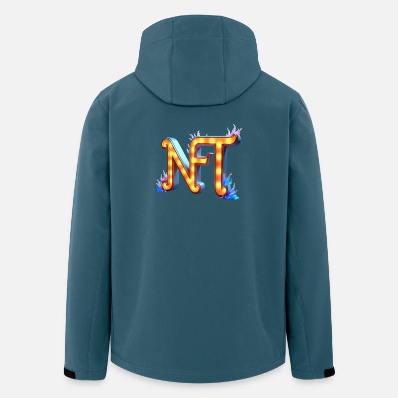 NFT in Lichtern – Leuchtendes Schilderdesign - Recycelte Männer Softshell-Jacke von Stanley/Stella - Dunkles Petrol