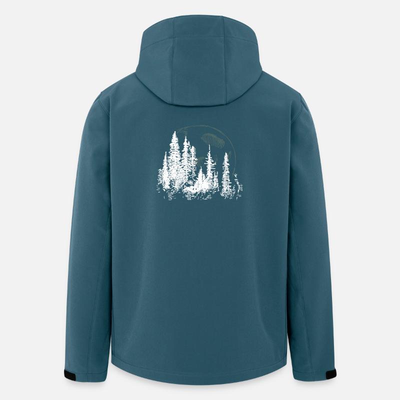Lunar Forest Silhouette Illustration - Men’s Recycled Softshell Jacket by Stanley/Stella - stargazer