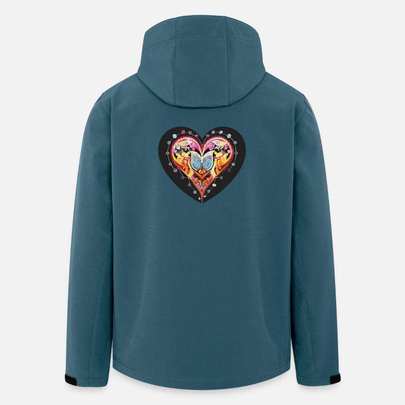 Herz_2 - Recycelte Männer Softshell-Jacke von Stanley/Stella - Dunkles Petrol