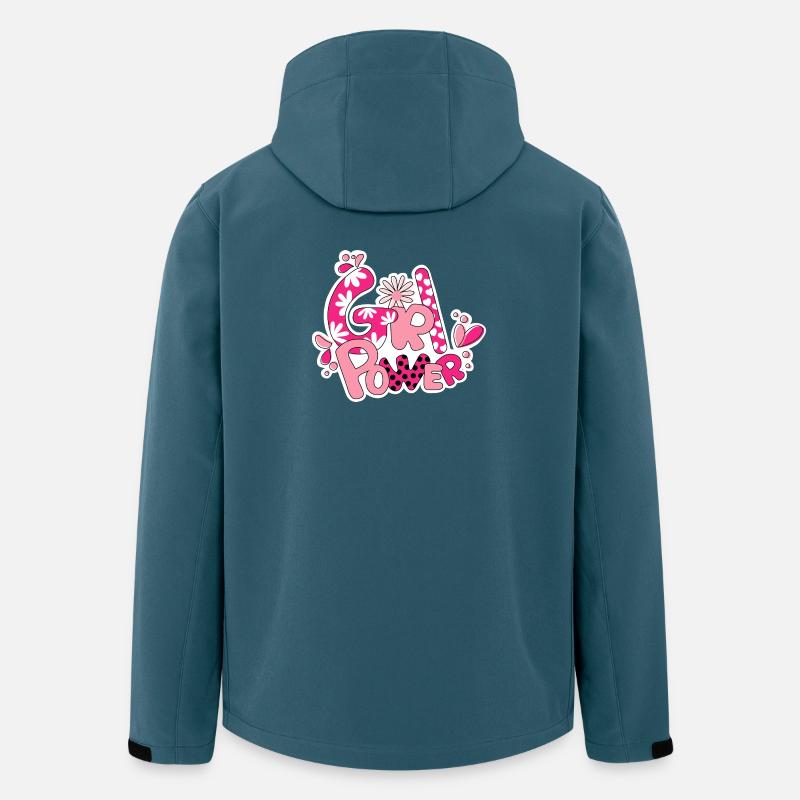 Mädchen-Flower-Power - Recycelte Männer Softshell-Jacke von Stanley/Stella - Dunkles Petrol