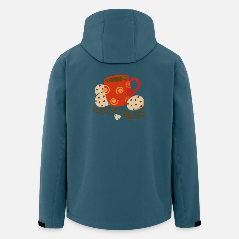 Tasse heiße Schokolade mit Keksen - Recycelte Männer Softshell-Jacke von Stanley/Stella - Dunkles Petrol