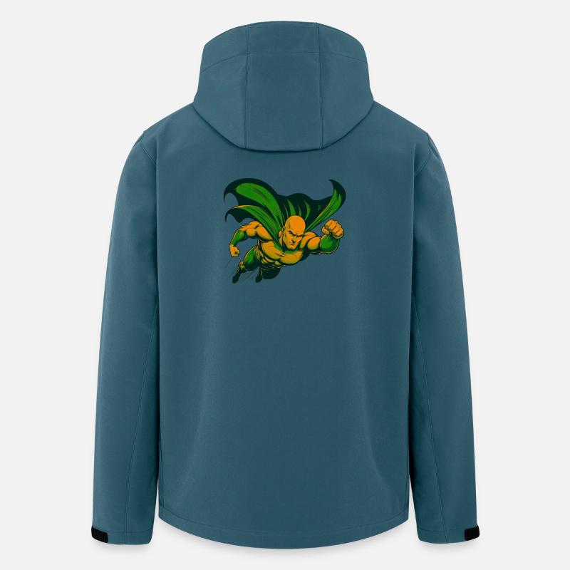 Superheld Vertex im Flug - Recycelte Männer Softshell-Jacke von Stanley/Stella - Dunkles Petrol