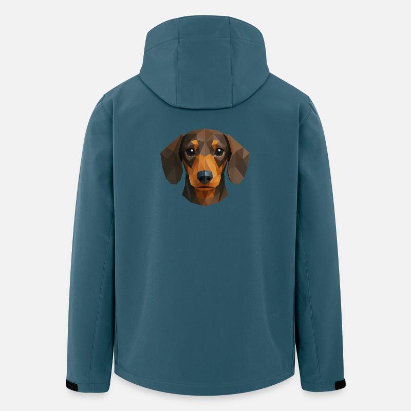 Teckel mignon – Polygon Dog Design - Veste softshell homme en polyester recyclé Stanley/Stella - bleu pétrole foncé