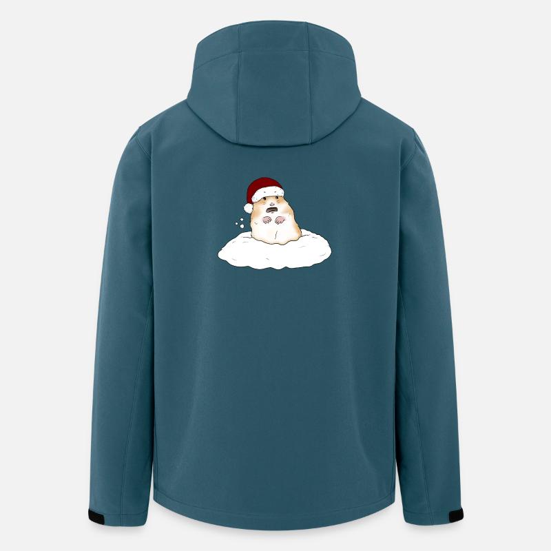 Hamster de Noël dans la neige - Veste softshell homme en polyester recyclé Stanley/Stella - bleu pétrole foncé