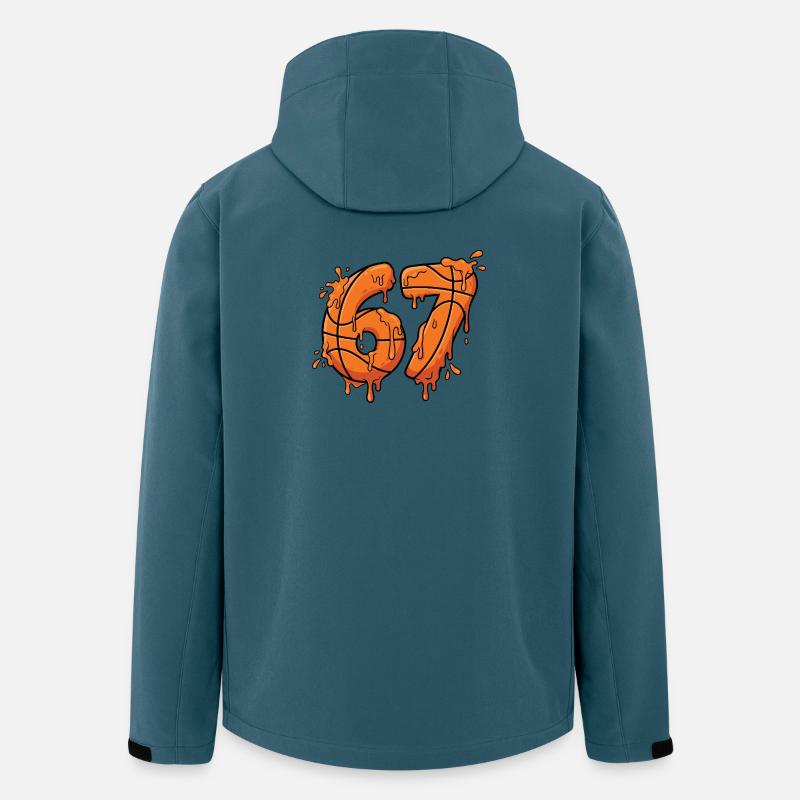 67 Graffiti de basket mème - Veste softshell homme en polyester recyclé Stanley/Stella - bleu pétrole foncé