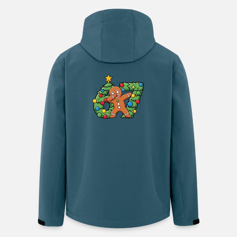 67 Meme-Lebkuchentanz auf dem Weihnachtskranz - Recycelte Männer Softshell-Jacke von Stanley/Stella - Dunkles Petrol