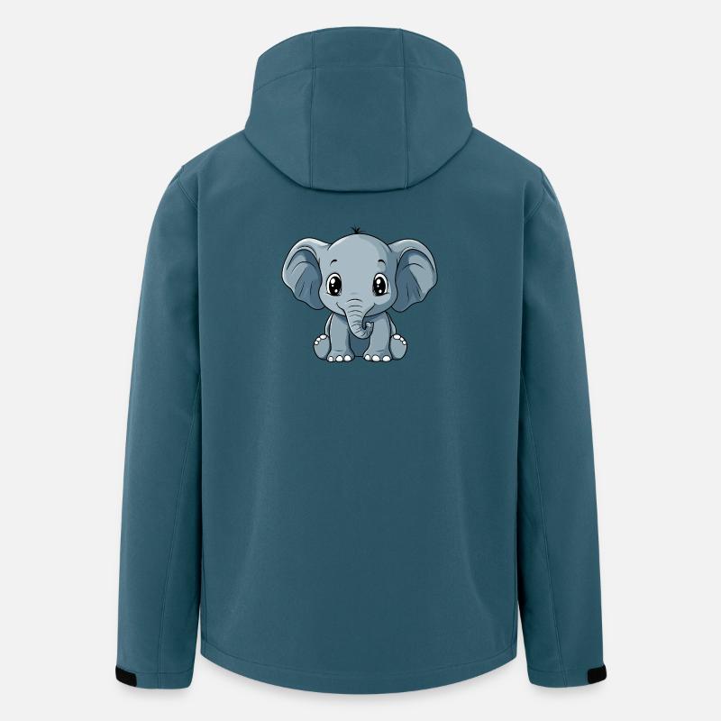 Kleiner Elefantenfreund Cartoon - Recycelte Männer Softshell-Jacke von Stanley/Stella - Dunkles Petrol