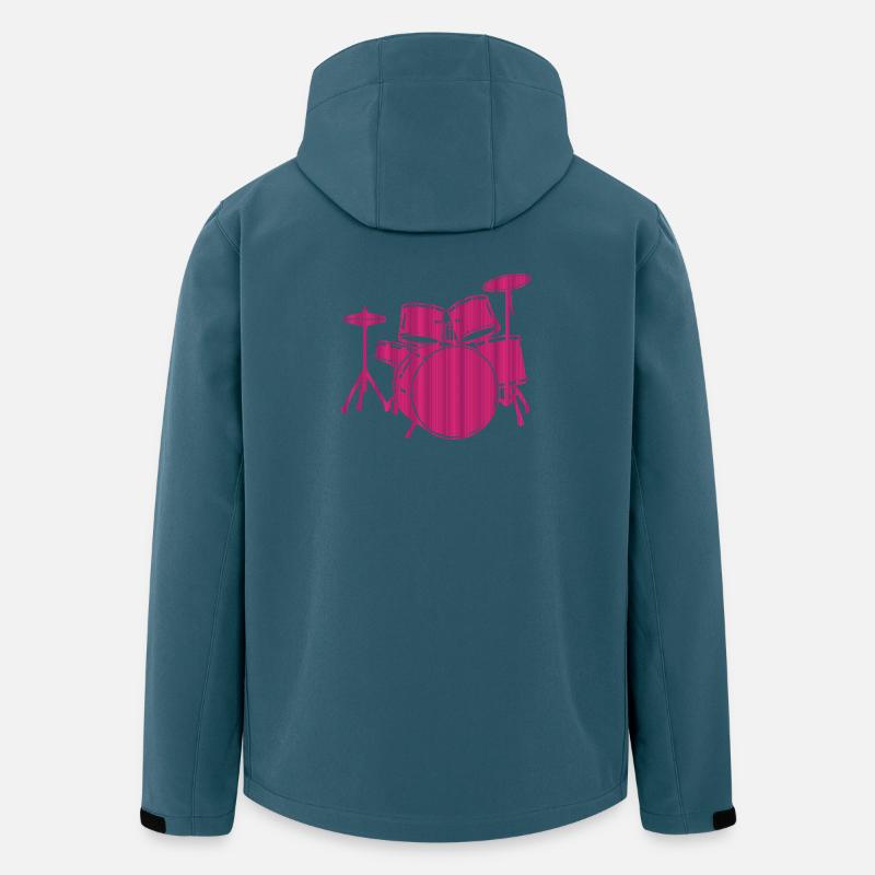 Pink Drum Set Music Lover Graphic - Recycelte Männer Softshell-Jacke von Stanley/Stella - Dunkles Petrol
