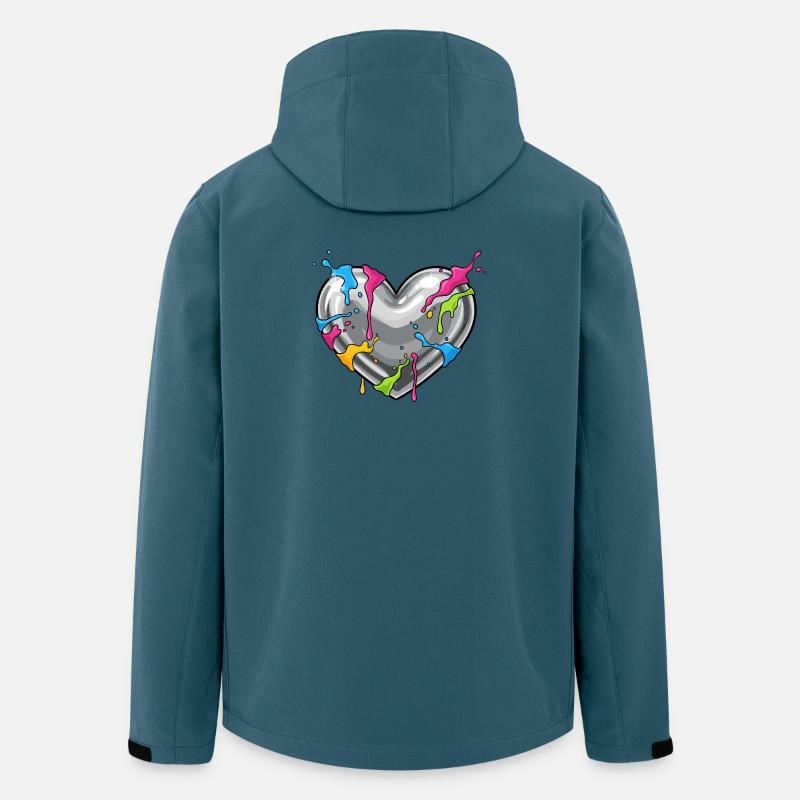 Metallherz mit Farbenschauer - Recycelte Männer Softshell-Jacke von Stanley/Stella - Dunkles Petrol