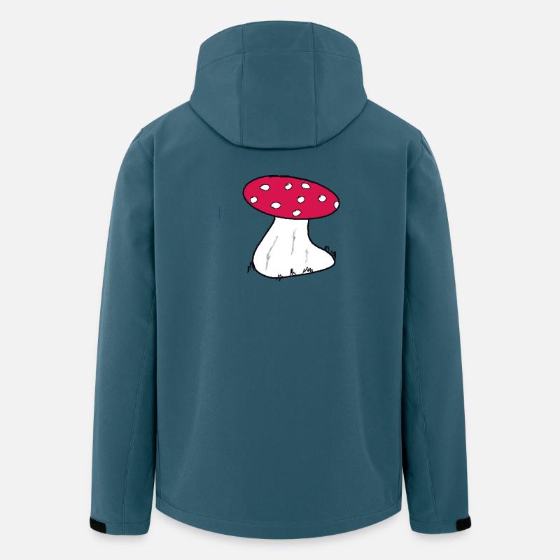 Red Toadstool Cartoon Pattern - Men’s Recycled Softshell Jacket Discoverer by Stanley/Stella - stargazer