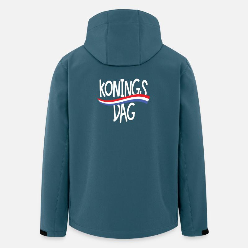 Le jour du roi avec le drapeau blanc - Veste softshell homme en polyester recyclé Stanley/Stella - bleu pétrole foncé