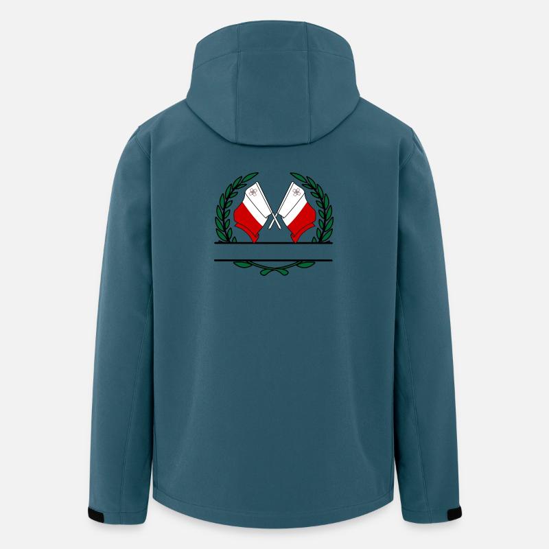 Flaggen Malta Lorbeerkranz Banner - Recycelte Männer Softshell-Jacke von Stanley/Stella - Dunkles Petrol