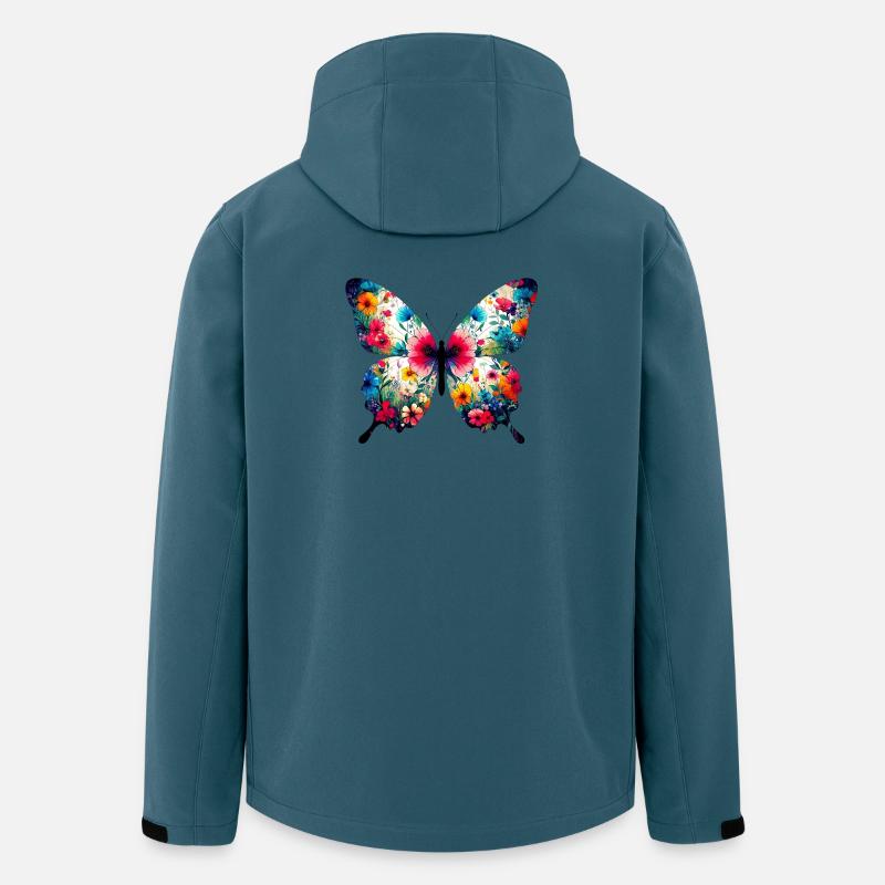Schmetterling - Recycelte Männer Softshell-Jacke von Stanley/Stella - Dunkles Petrol