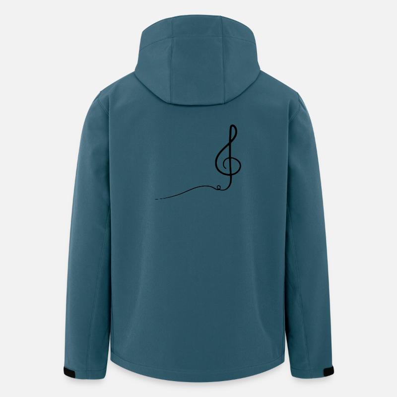 Illustration abstraite de clé de sol musique - Veste softshell homme en polyester recyclé Stanley/Stella - bleu pétrole foncé