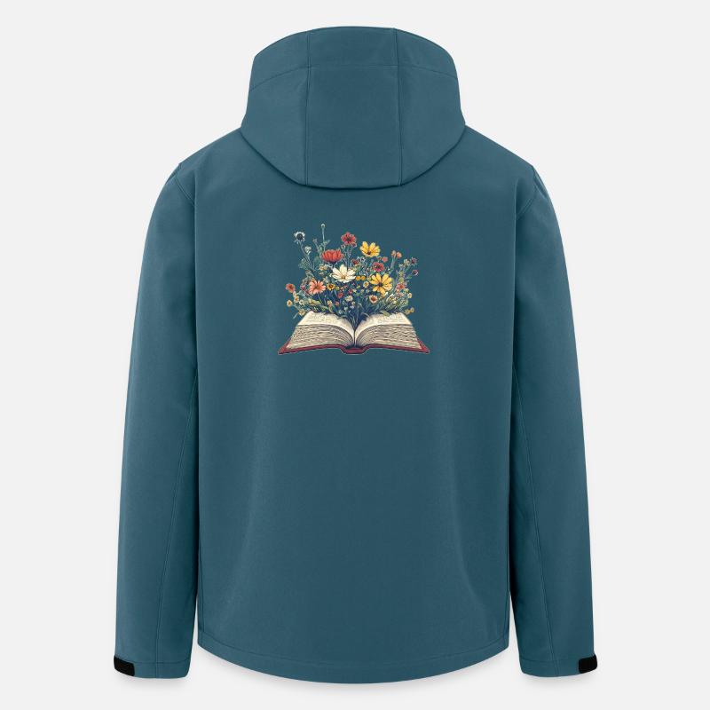 Buch mit Blumen - Recycelte Männer Softshell-Jacke von Stanley/Stella - Dunkles Petrol
