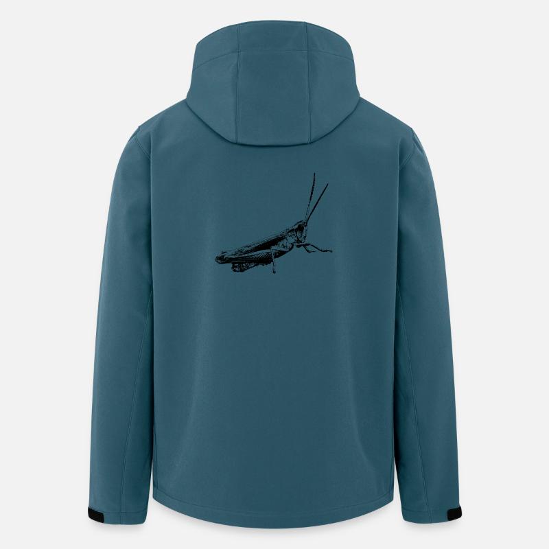 Grashüpfer / Grasshopper / Grafik schwarz - Recycelte Männer Softshell-Jacke von Stanley/Stella - Dunkles Petrol
