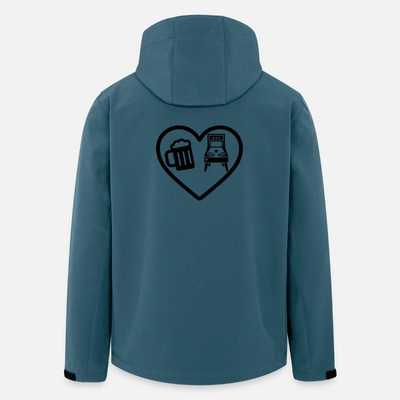Herzbier-Flipper-Humor - Recycelte Männer Softshell-Jacke von Stanley/Stella - Dunkles Petrol