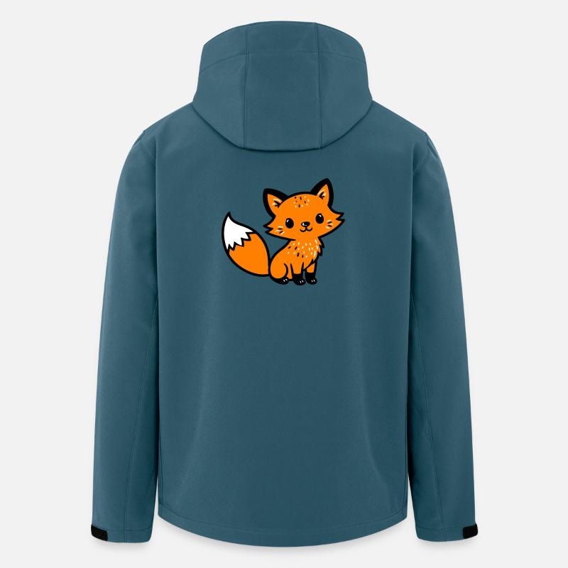 Fuchs Niedlich Comic - Recycelte Männer Softshell-Jacke von Stanley/Stella - Dunkles Petrol