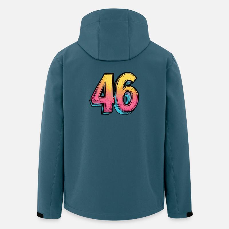 46 Zahl Bunt - Recycelte Männer Softshell-Jacke von Stanley/Stella - Dunkles Petrol