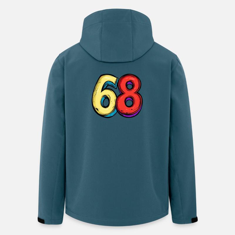 68 nummer färgglada - Softshelljacka herr i återvunnen polyester Stanley/Stella - mörk petrol