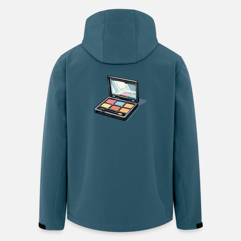 Farbenpalette Kunst: Makeup-Illustration - Recycelte Männer Softshell-Jacke von Stanley/Stella - Dunkles Petrol