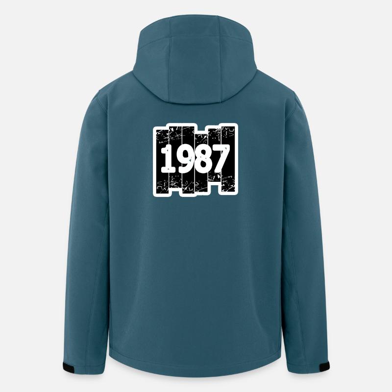 Jahr 1987 - Recycelte Männer Softshell-Jacke von Stanley/Stella - Dunkles Petrol