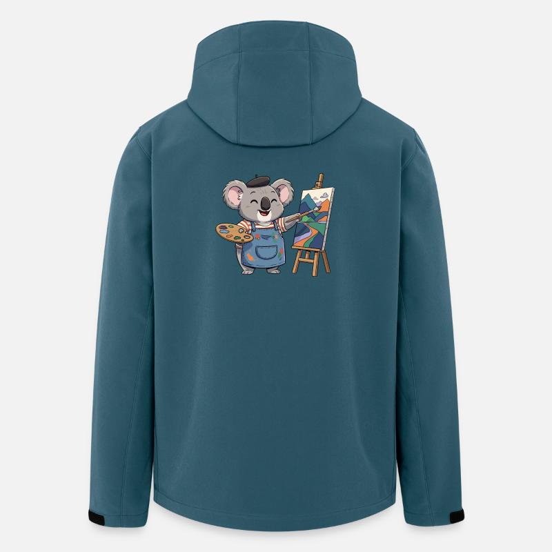 Koala Maler: Bunte Berglandschaft - Recycelte Männer Softshell-Jacke von Stanley/Stella - Dunkles Petrol