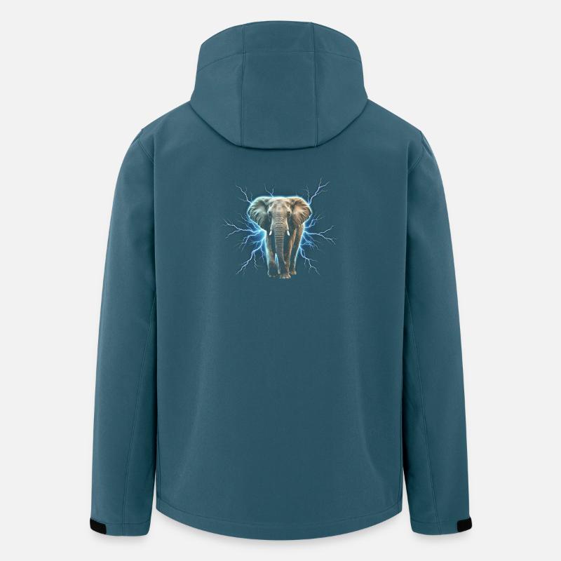 Lynelefant med elektrisk aura - Stanley/Stella herre softshelljakke i genanvendt polyester - mørk petrol