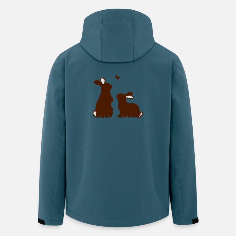 Zwei Hasen beobachten einen Schmetterling - Recycelte Männer Softshell-Jacke von Stanley/Stella - Dunkles Petrol