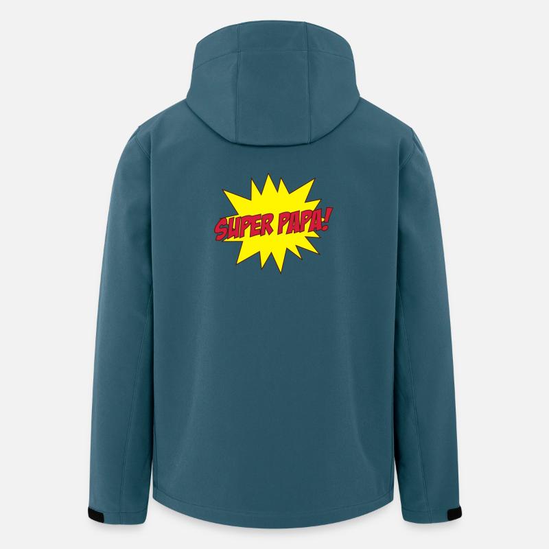 Super Papa ! - Recycelte Männer Softshell-Jacke von Stanley/Stella - Dunkles Petrol