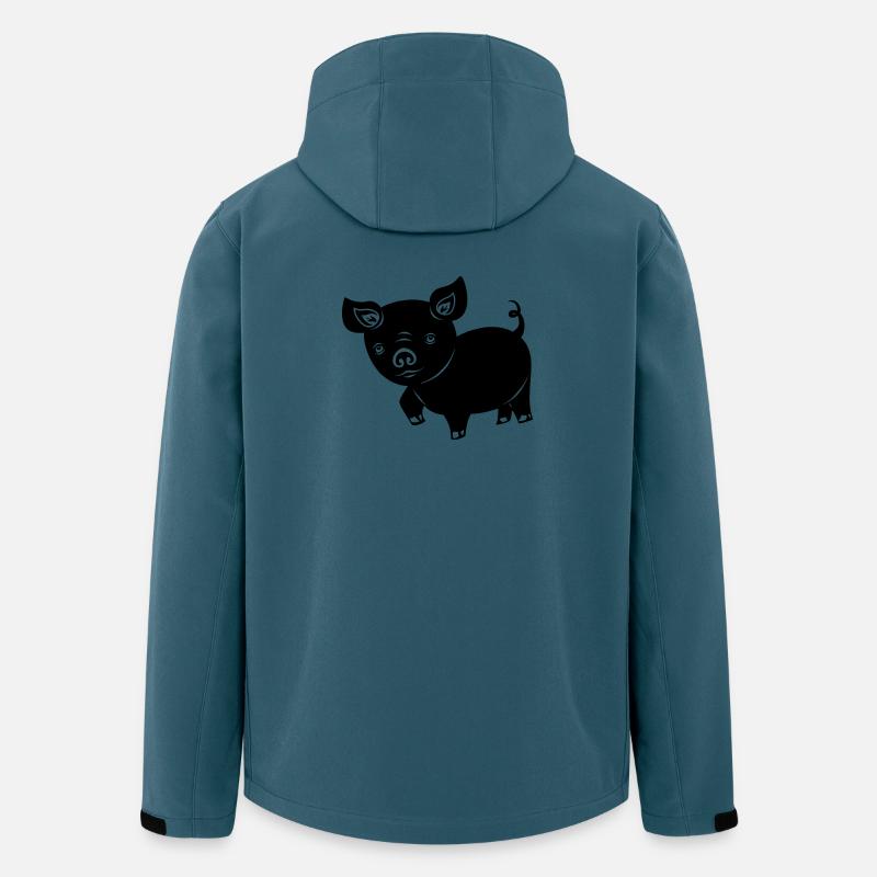 Pig piglet logo Shadow image - Men’s Recycled Softshell Jacket by Stanley/Stella - stargazer