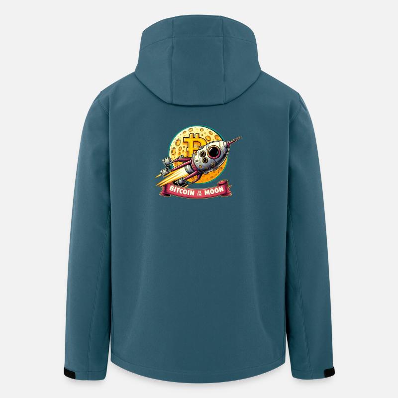 Du bitcoin à la lune - Veste softshell homme en polyester recyclé Stanley/Stella - bleu pétrole foncé