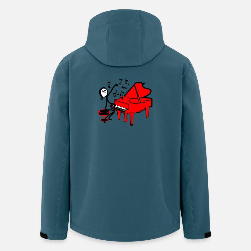 Strichmännchen Rotes Klavier - Recycelte Männer Softshell-Jacke von Stanley/Stella - Dunkles Petrol