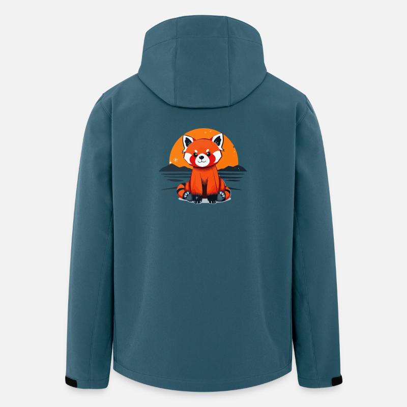 Charmanter Roter Panda - Recycelte Männer Softshell-Jacke von Stanley/Stella - Dunkles Petrol