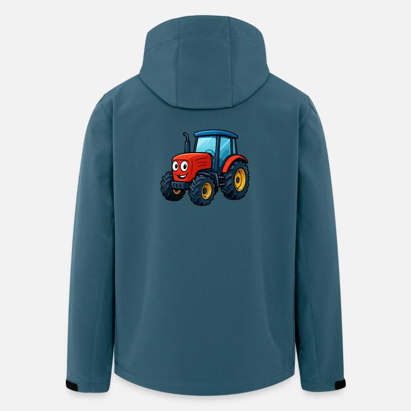 Lustiger Bauernhof Traktor Druck - Recycelte Männer Softshell-Jacke von Stanley/Stella - Dunkles Petrol