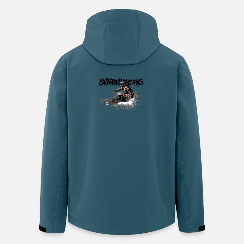 Dynamischer Snowboarder im Actionstil - Recycelte Männer Softshell-Jacke von Stanley/Stella - Dunkles Petrol