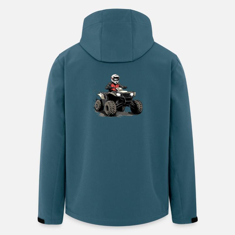 Quad Rider Geländefahrt Illustration - Recycelte Männer Softshell-Jacke von Stanley/Stella - Dunkles Petrol