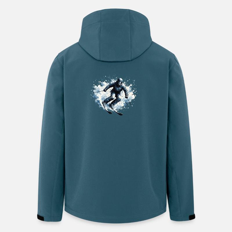 Skieur Poudreuse Action - Veste softshell homme en polyester recyclé Stanley/Stella - bleu pétrole foncé
