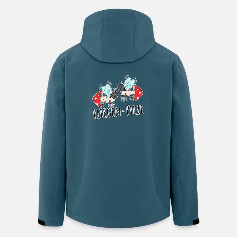 Zwei Fliegen Pilze - Recycelte Männer Softshell-Jacke von Stanley/Stella - Dunkles Petrol