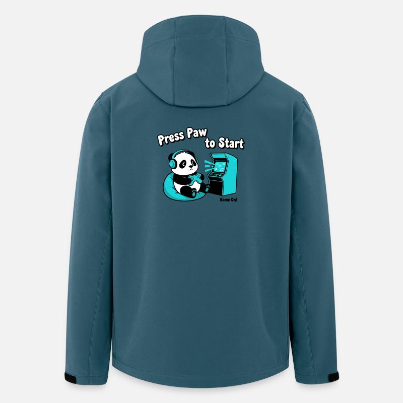 Panda Press Paw Start - Recycelte Männer Softshell-Jacke von Stanley/Stella - Dunkles Petrol
