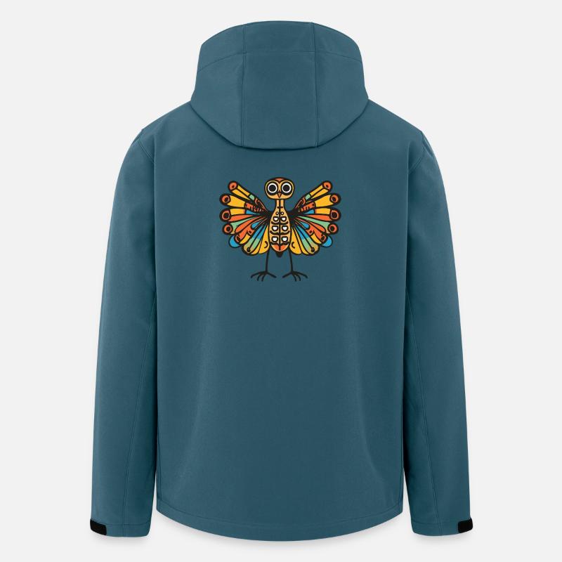 Pfau Vogel Halloween Zombie - Recycelte Männer Softshell-Jacke von Stanley/Stella - Dunkles Petrol
